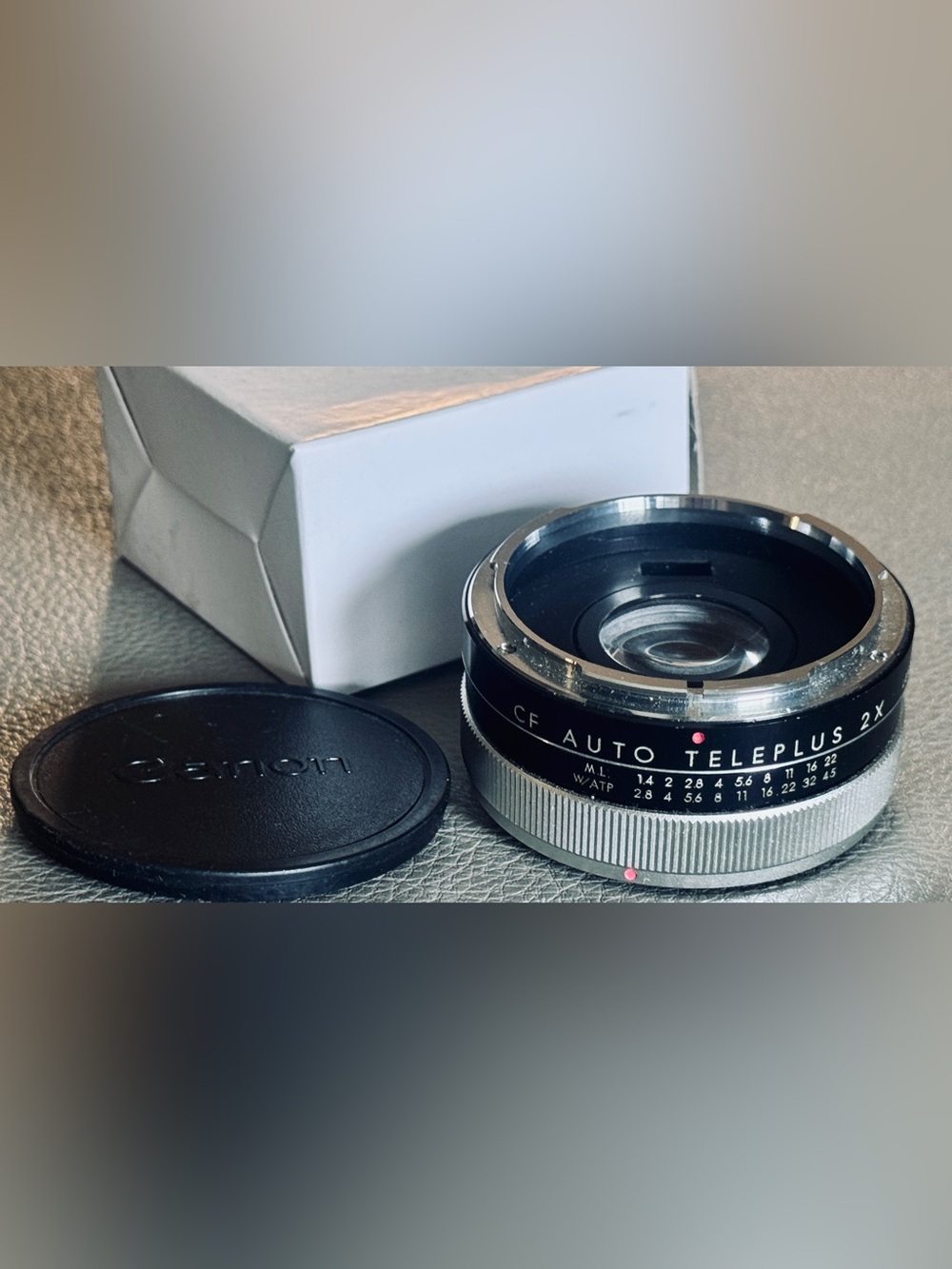 ++ MINT CONDITION - The Canon “CF Auto Teleplus 2x Teleconverter” Made in Japan